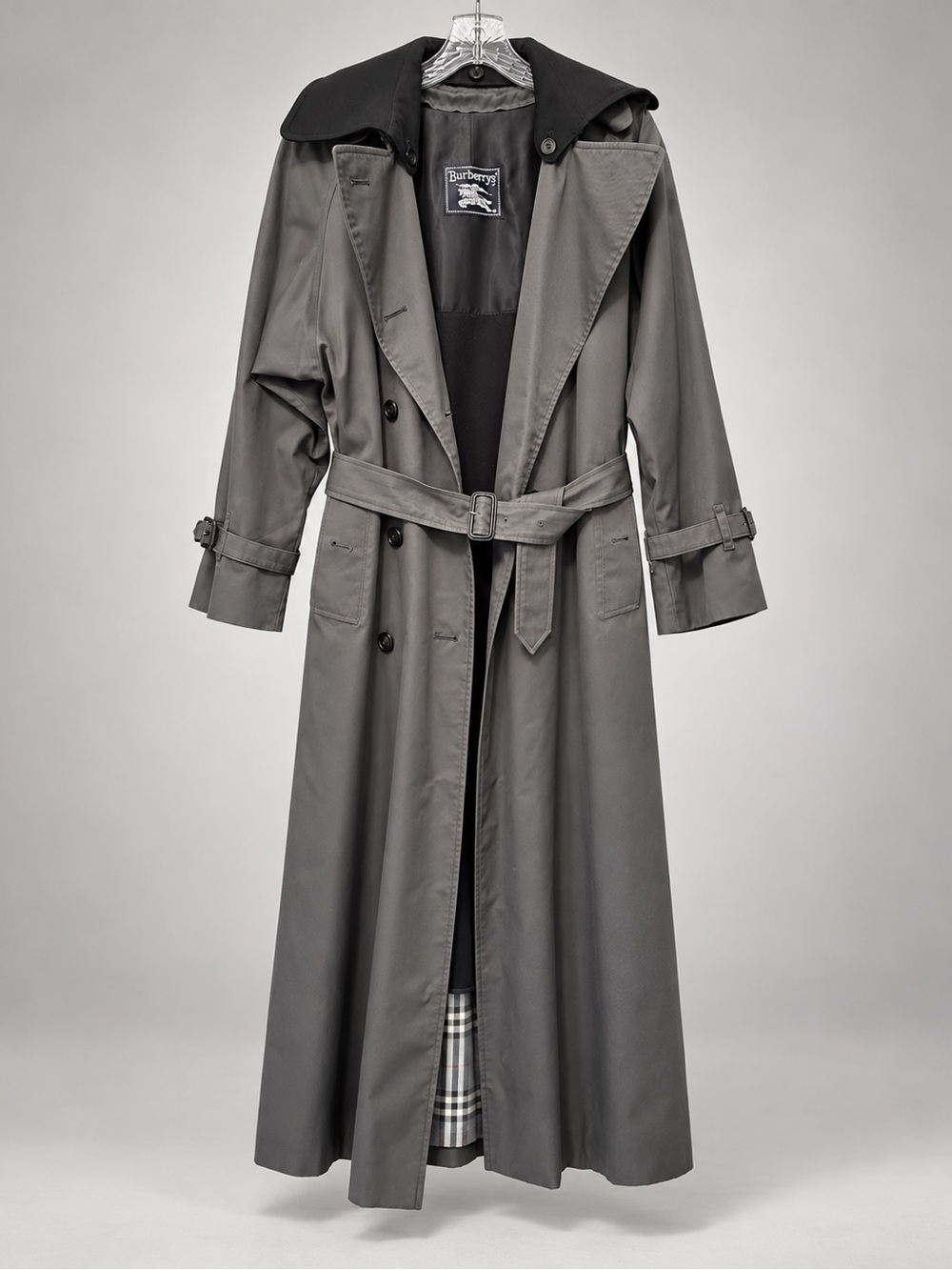 Burberry Women's Long Trench Coat in Charcoal
